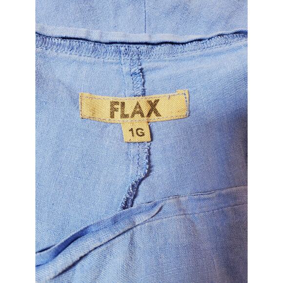 FLAX Womens 1G Linen Pants Cropped Capri Periwinkle Plus Size 18-20 - Picture 4 of 12